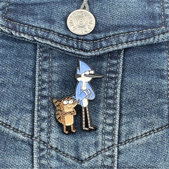 Regular Show Enamel Pin Mordecai And Rigby Cool Guys - Picture 5 of 5